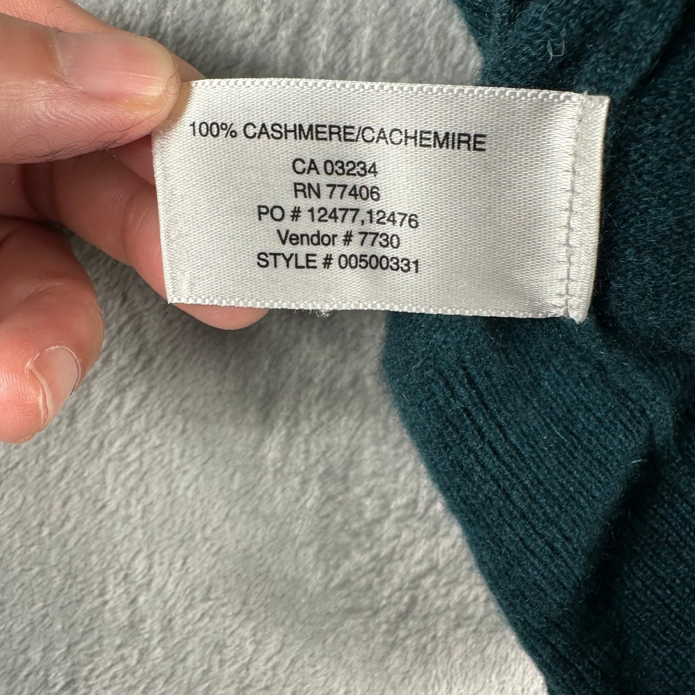 Club Monaco Cashmere Sweater Women Small Green V-Neck Minimalist Preppy Academia - Picture 5 of 7
